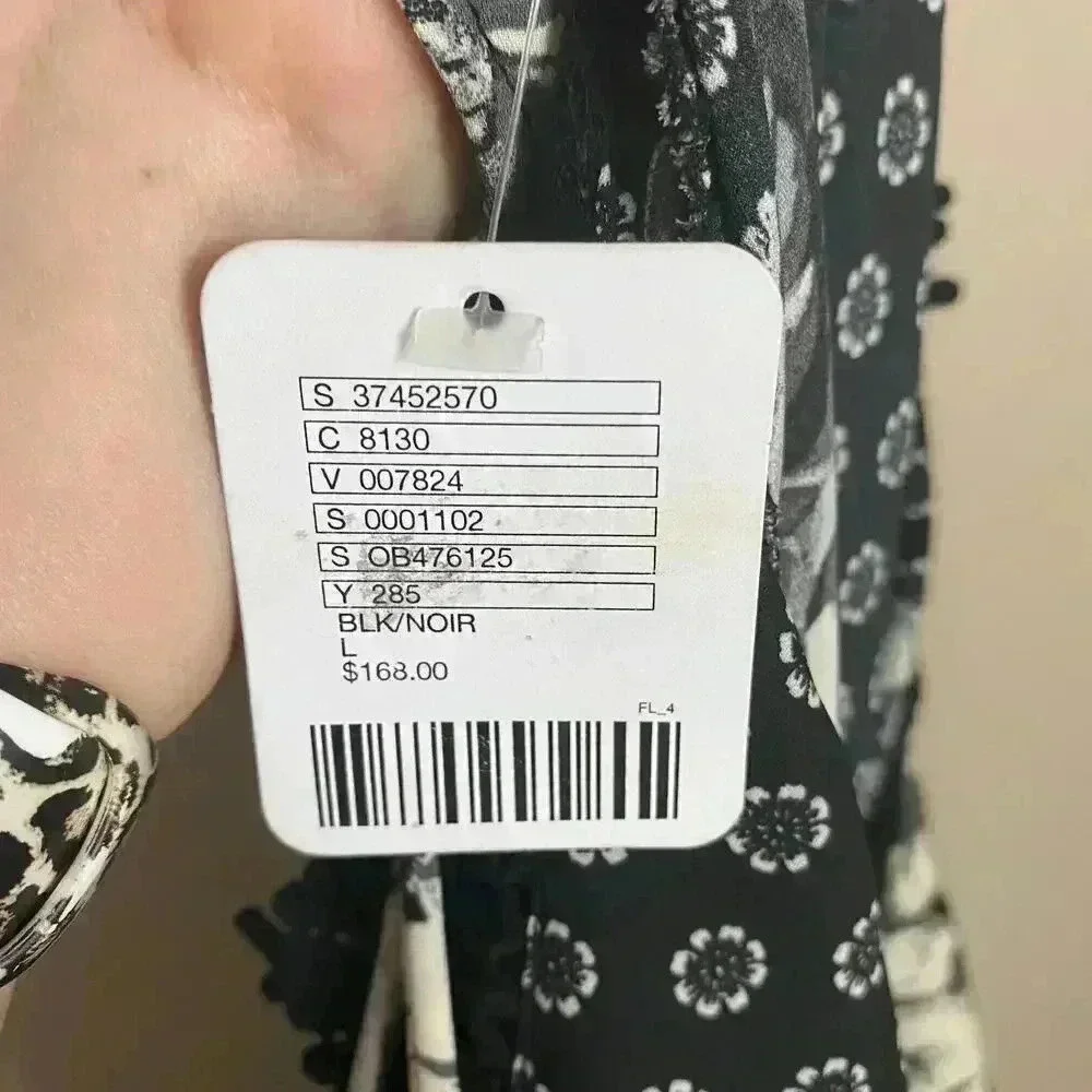 Free People Black Floral‎ Midi Dress Crochet Chest